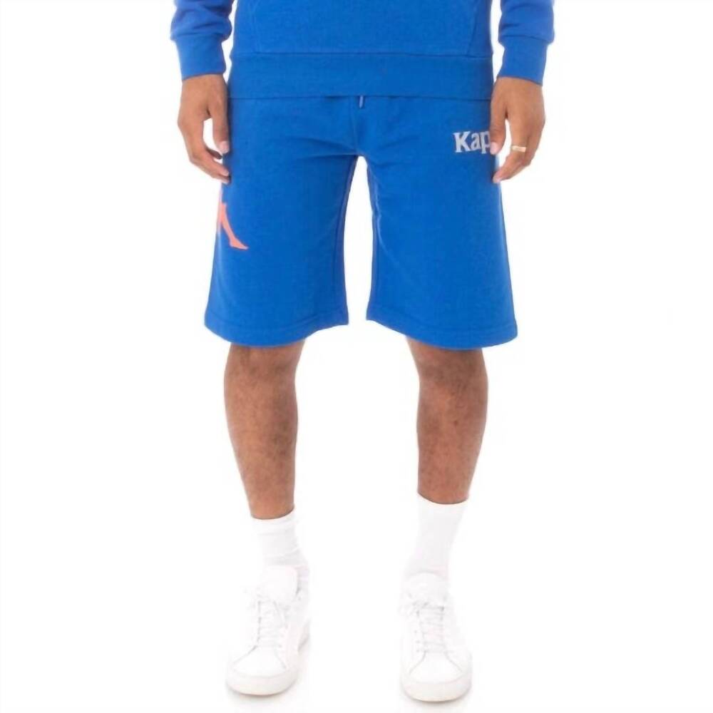 NEW KAPPA men's authentic sangone shorts in blue/lime-orange/grey